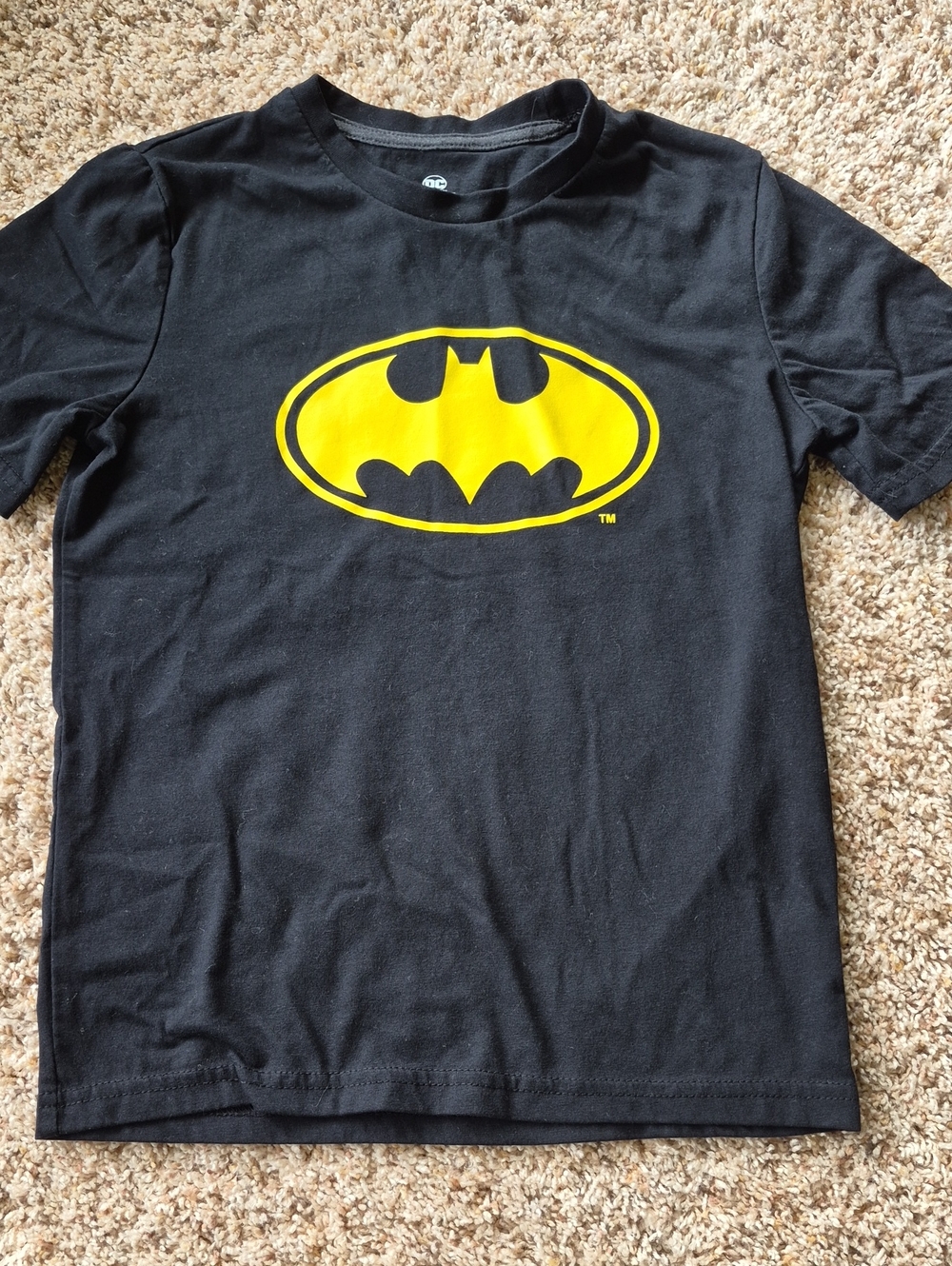 DC Comics Black and Yellow Batman Logo Tee, Size 7-8